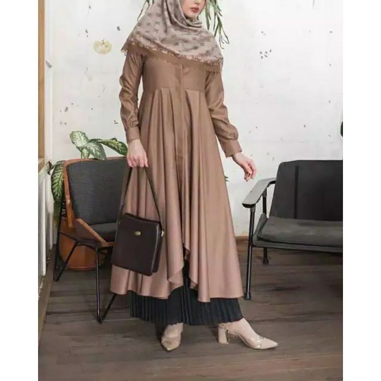 Elegance Contemporary Long Tunic for Women, Caftan, Islamic Dress, Caftan Dress, Burqa Dress, Muslim Dress