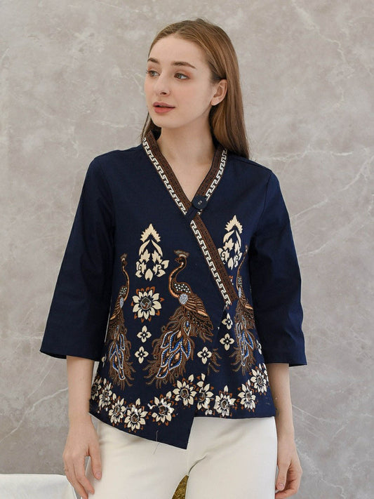 Modern Kimono Batik Blouse, Batik For Work, Women Blouse, Batik Blouse, Batik for Women