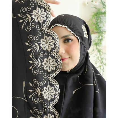 Die Eleganz der exquisiten Full-Bordir-Serie von Anaya Mukena Delika für stilvolle erwachsene Reisende, Gebetsset für Frauen, Gebetskleid