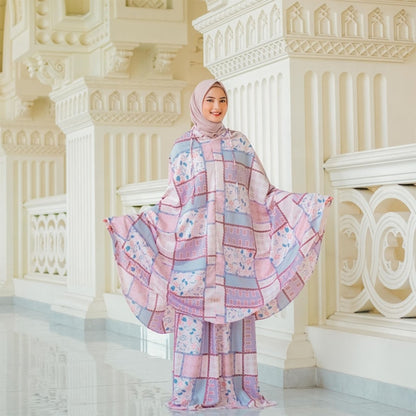Harmonious Elegance Aste's Latest Adult Abstract Leaf-patterned Prayer Dress Collection, Women Prayer Set, Prayer Dress, Mukena, Prayer Set