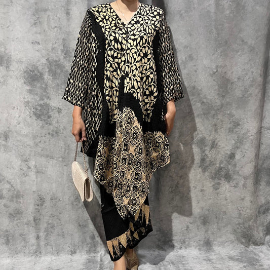 Dress Stylishly with: Lubna Tunic Kebaya Set with Wrapped Span Skirt - Suitable for Any Occasion, Kebaya Dress, Kebaya Modern, Kebaya Dress