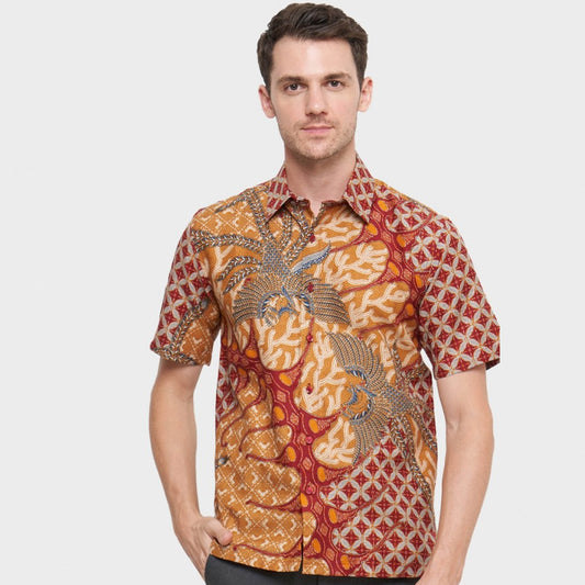 Look Stylish with Batik Men's Short Sleeve Regfit Dhanya Shirt, Stylish Men, Men Batik, Batik Shirt, Formal Shirt For Men,Batik Cotton Shirt