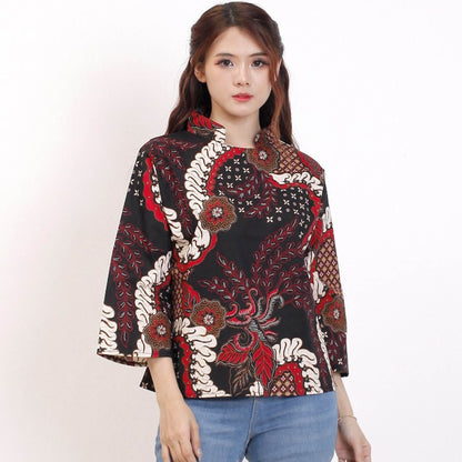 Professional Batik Blouse for Work, Modern Style,Batik Outerwear, Women Blouse, Batik Blouse, Blouse For Women