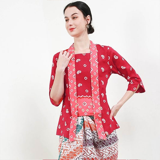 Modern Red Kebaya: Combine the Beauty and Coolness of Cotton in One Design, Kebaya Dress, Kebaya, Kebaya Modern, Kebaya Encim, Kebaya Skirt