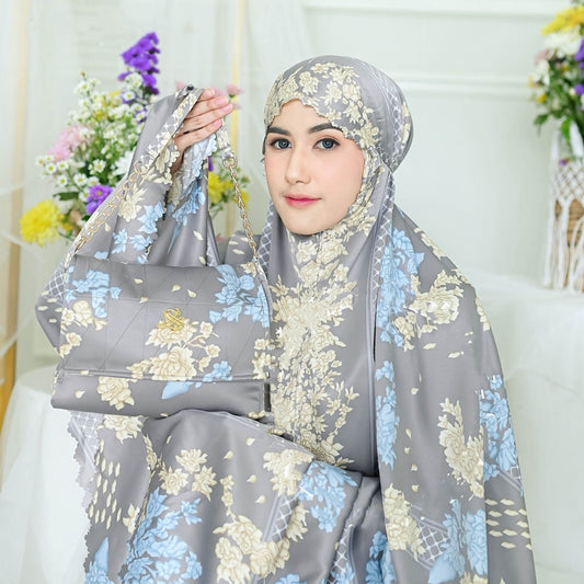 Elegant Appearance Aisyah Series Adult Mukena with a Touch of Bag Motif, Gamis dress, Prayer dress women Prayer Set, Prayer Dress for muslim