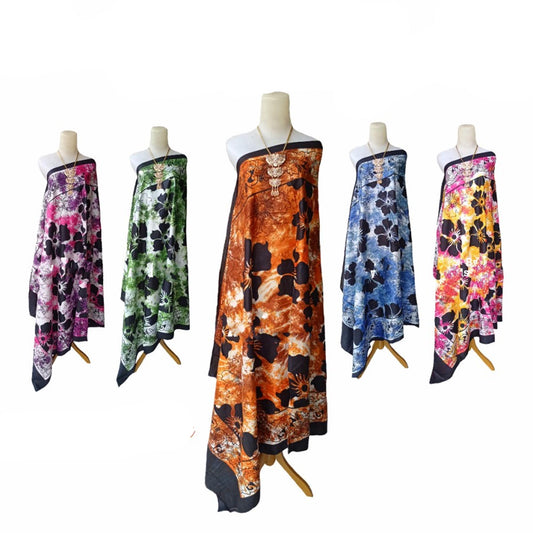 Colorful Charm: Balinese Beach Fabric with Unique Jumbo Flower Tie-Dye Design, Sarong, Beach Cover-Up, Balinese Beach Wrap, Beach Sarong