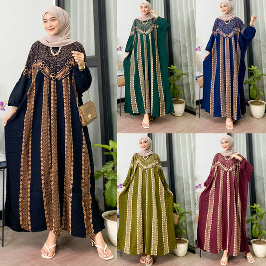 Batik-Eleganz: Modernes, langes Kaftan-Jumbo-Kleid für einen besonderen Look, Boho-Kleid, ethnisches Kleid, Damenkleid, formelles Damenkleid, Tunika-Kleid