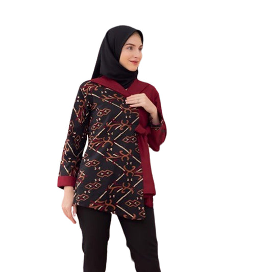 Classy Simplicity: Zeena Women's Batik Blouse for the Modern Professional Woman, Batik Women, Women Blouse, Batik Blouse, Blouse For Women