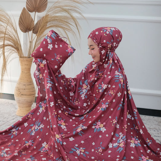 Sehen Sie im Gottesdienst elegant aus mit dem RALANA Premium Balinesischen Mukena für Erwachsene, dem muslimischen Gebetsoutfit, dem Gamis-Kleid, dem Gebetskleid für Frauen und dem Jilbab-Kleid