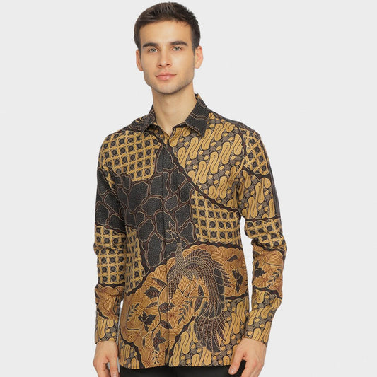 Modern Men's Batik Shirt: Slimfit Nayaka with Long Sleeves, Stylish Men, Men Batik, Batik Shirt, Formal Shirt For Men, Batik Cotton