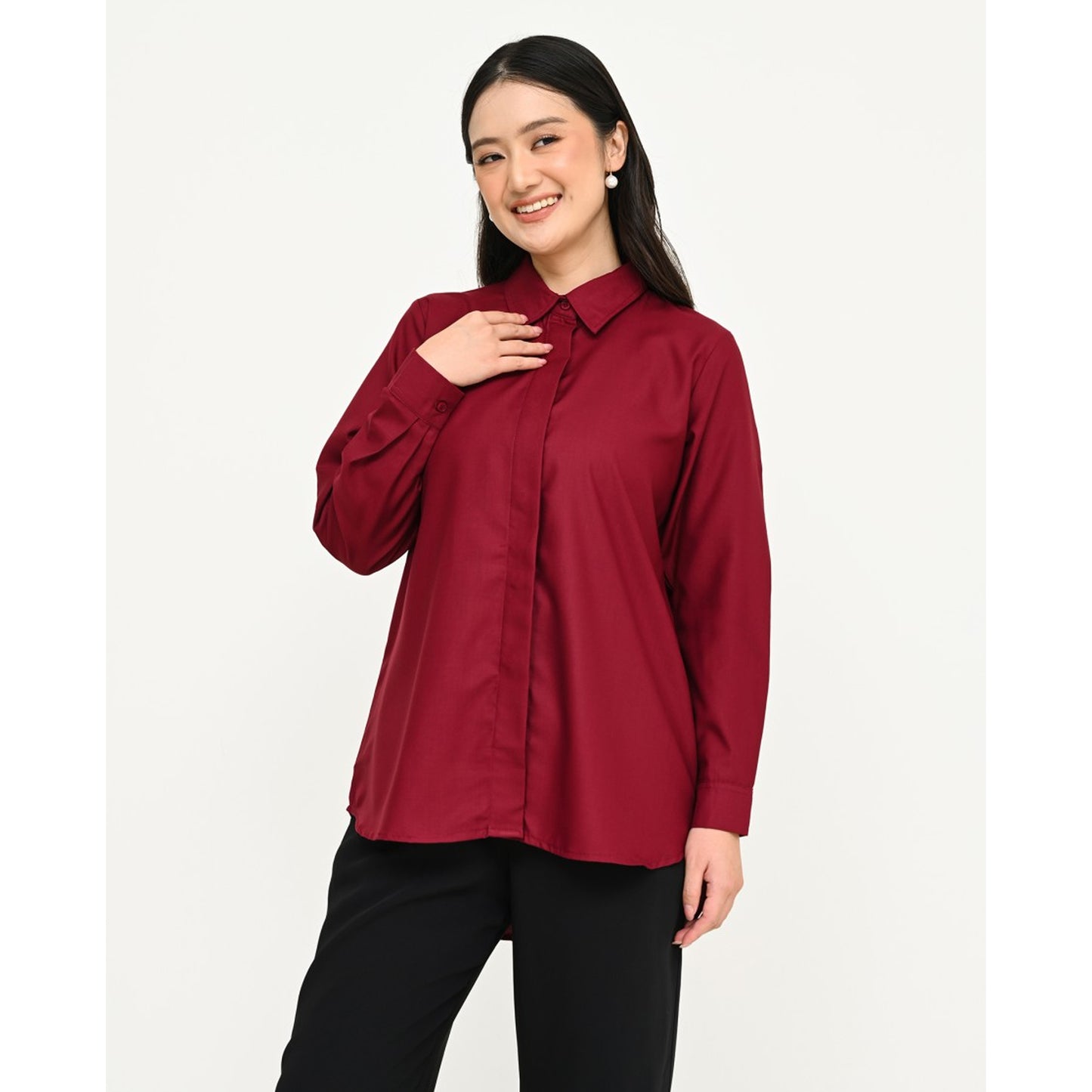 Stylish Simplicity Daily Shirt Red Series with a Variety of Colors, Women Blouse, Batik Blouse, Blouse For Women, Ethnic Dress, Women Shirt