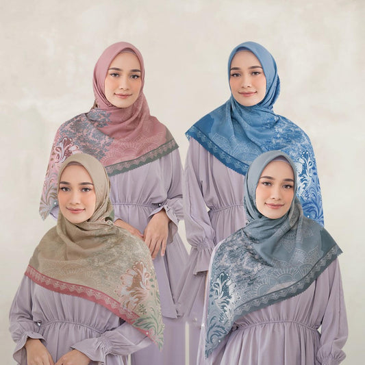 Voal Lamina Lasercut Rectangular Veil: Elegant Charm in the Henna Series, Hijab Style, Headscarf, Headwrap, Hijab for Muslim, Women Hijab