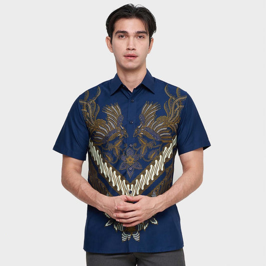 Modern Men's Batik Shirt: Slimfit Mahesh with Short Sleeves, Stylish Men, Men Batik, Batik, Batik Shirt, Formal Shirt For Men