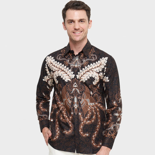 Agira Men's Slimfit Long Sleeve Batik Shirt - Elegance and Comfort, Stylish Men, Men Batik, Batik, Batik Shirt, Formal Shirt Men