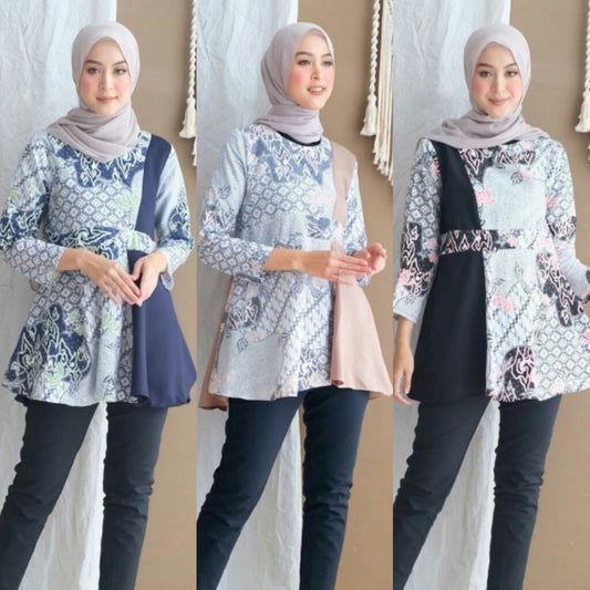 Batikmode für Damen: Mehrfarbige Tuniken für stilvolle Büro-Looks, Ethno-Kleid, Damenkleid, formelle Damenbekleidung, Damenbluse, Batikbluse