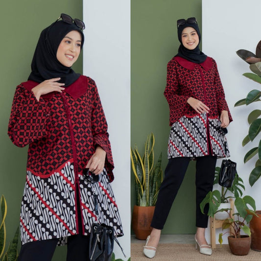 Best Batik Shirt for Office Women: Jumbo Size Tunic with an Elegant Design, Women Blouse, Blouse For Women, Ethnic Dress, Women Formal