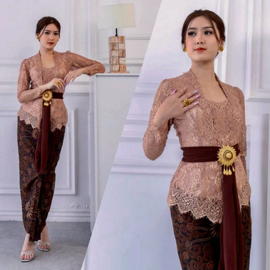 Modern Kebaya Kutubaru: Stylish Glossy Metalik and Batik Jawa Design, Kebaya Dress, Kebaya Modern, Kebaya Set