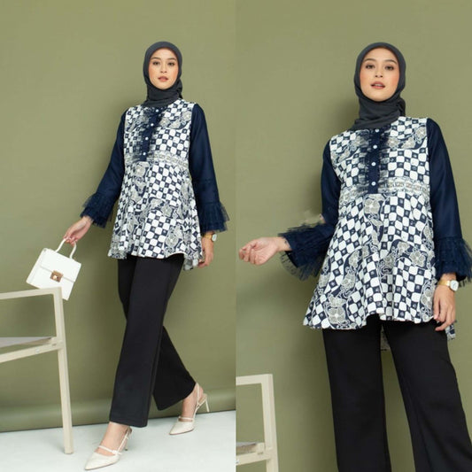 Vrouwelijke verfijning: Batik Wanita voor kantoorelegantie, damesblouse, batikblouse, blouse voor dames, etnische jurk, formeel damesshirt