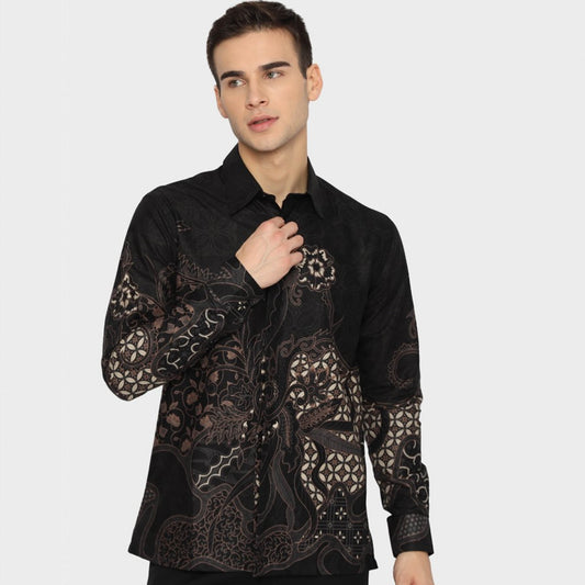 Modern Men's Batik Shirt: Regfit Davka with Long Sleeves, Stylish Men, Men Batik, Batik Shirt, Formal Shirt For Men, Batik Cotton