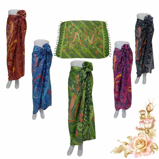 Vacation Style: Beach Motif Batik Fabric for a Trendy Beach Experience, Sarong, Beach Cover-Up, Balinese Beach Wrap, Beach Sarong, Pareo