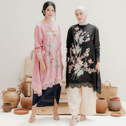 Batik Encim Elegance: Semi Silk Dress for a Classy Look, Women Dress, Batik Blouse, Batik Dress, Batik Kaftan