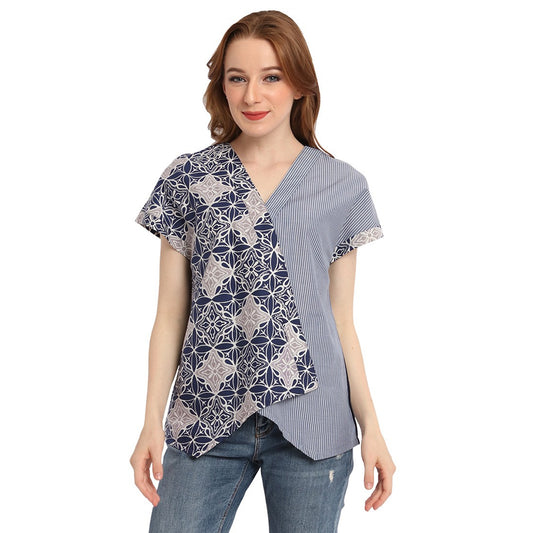 De charme van moderne batik: Finny blouse 4925A van batik voor fashionista's, batikjurk, batik, bohojurk, etnische jurk, damesjurk