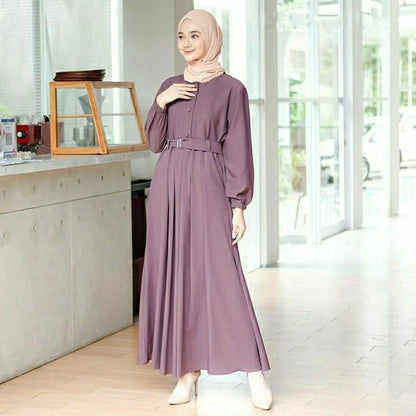 Syari Sophistication: Monna Belt Dress, Embrace Modest Fashion Trends, Islamic Dress, Khimar dress, Muslim Dress, Islamic Dress, Women Dress