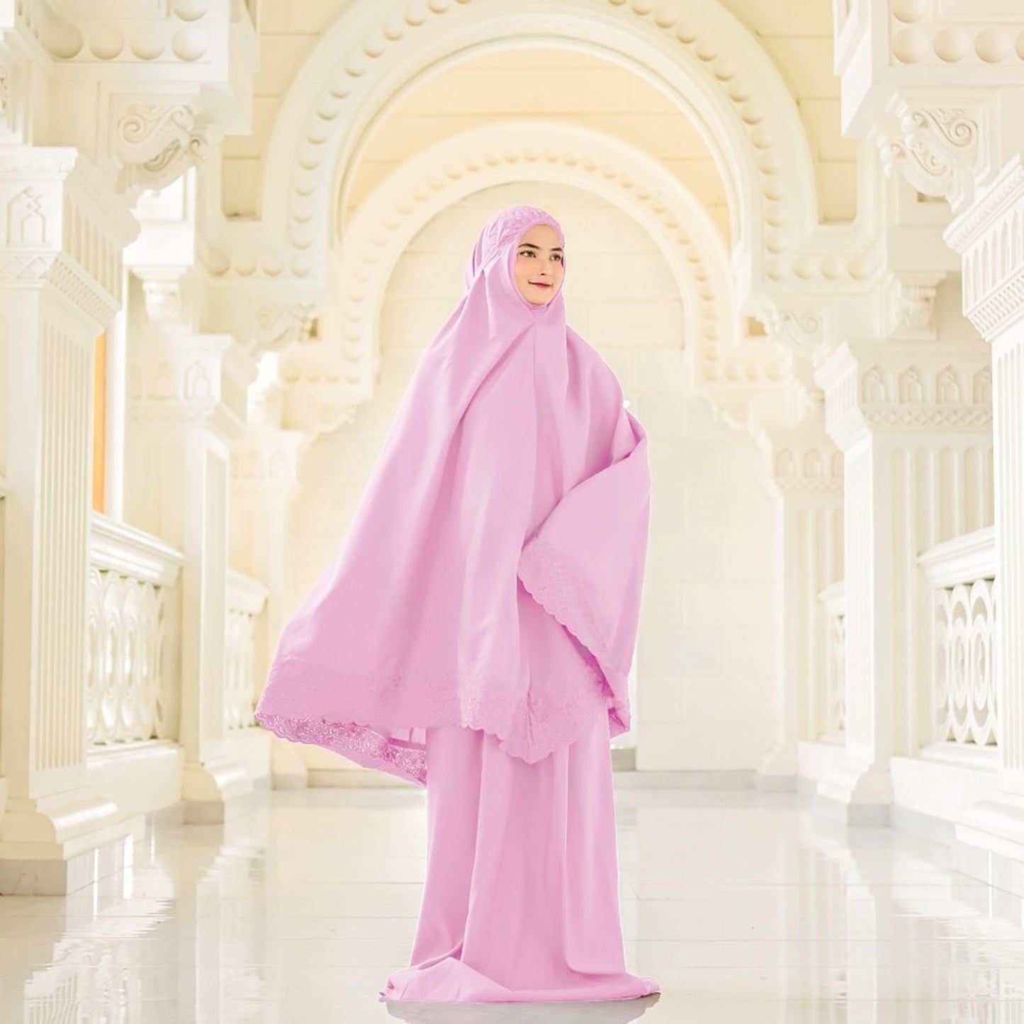 Eleganz enthüllte Dionisia Mukena Pasteleena Siti Khadijahs neueste exklusive Veröffentlichung, Gebetsset für Frauen, Gebetskleid, Mukena, Gebetsset