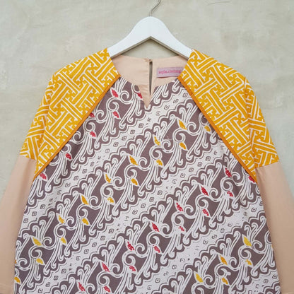 Cheerful Style: Cute and Unique Cream Batik Tops for Modern Women, Women Blouse, Batik Blouse, Blouse For Women, Ethnic Dress, Women Shirt