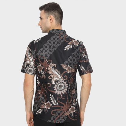 Batik Charm: Men's Slimfit Edha Brown Shirt for Everyday Style, Stylish Men, Men Batik, Batik, Shirt, Batik Shirt, Formal Shirt For Men