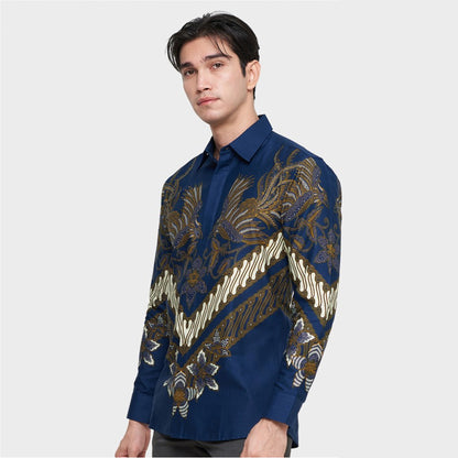 Mahesh Charm: Slimfit herenbatikshirt in Mahesh Design Batik, mannenbatik, batik, batikshirt, formeel shirt voor mannen