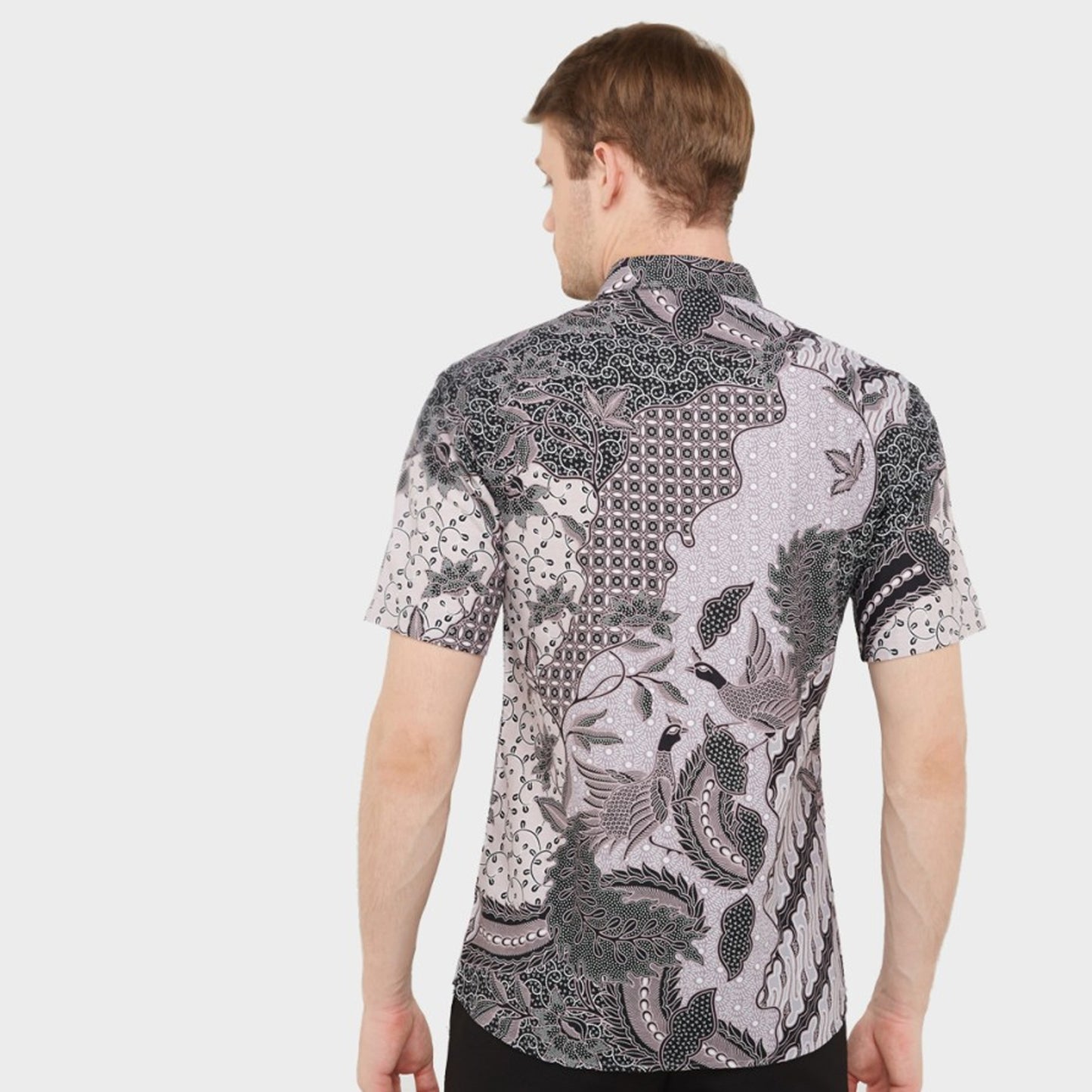 Look Stylish and Relaxed: Sakha Gray Slimfit Men's Batik Shirt, Stylish Men, Men Batik, Batik, Batik Shirt, Formal Shirt For Men