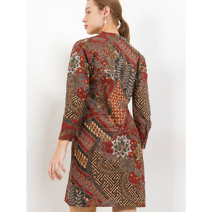 Women's Adyatma Batik Dress: Exclusive with Stunning Red Foil Details, Batik Women, Batik Blouse, Blouse For Women