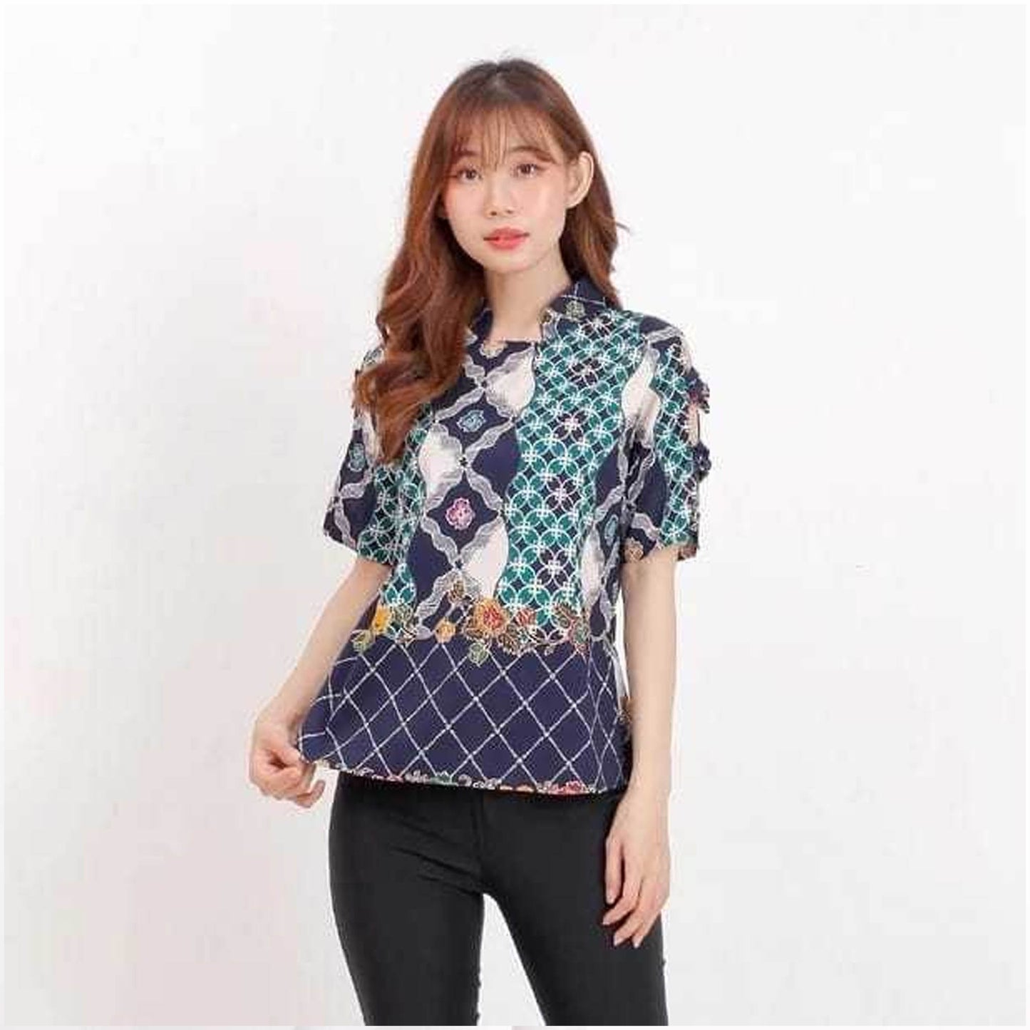 Trendy Women's Batik Blouse - Modern Fashionable Model, Women Dress,Blouse Modern Batik Tops, Women Blouse, Batik Blouse,Batik for Women