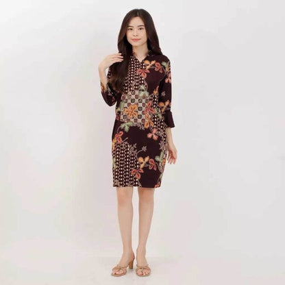 Modern Office Fashion with Strecht Cotton Top Dress, Women Dress, Batik Blouse, Ethnic Dress, Batik Dress, Batik Kaftan