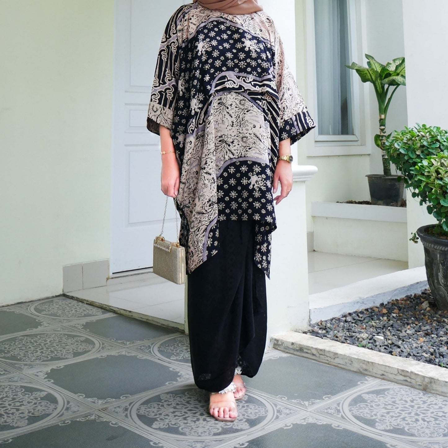 ADZKIYA Kaftan Modern Batik Top: Elegance in Batik Style, Batik Dress, Batik, Boho Dress, Ethnic Dress, Kaftan Batik, Dress, Women Dress
