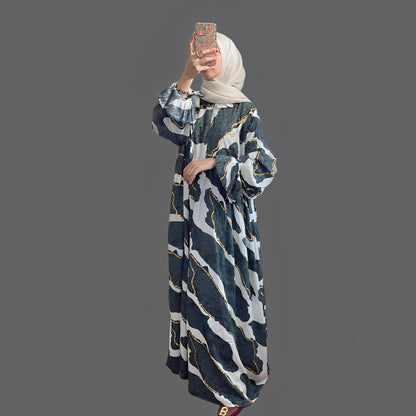 Elsafa Callisa Dress Elegant Rayon Fabric V-Neck Style