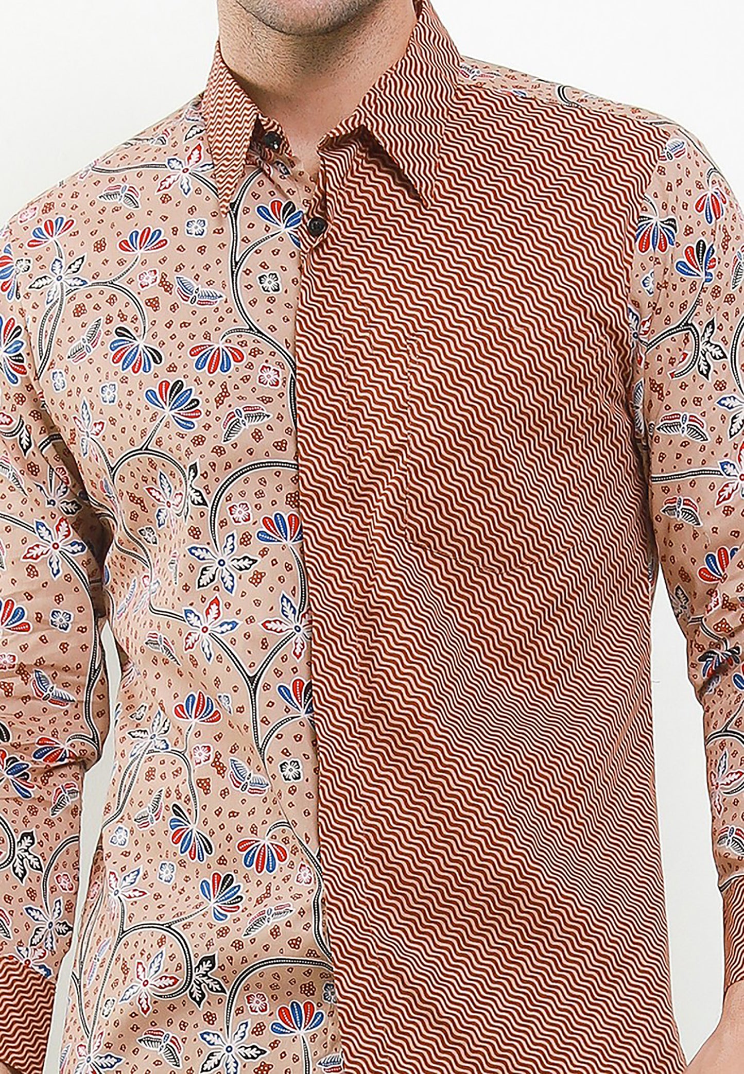 Arjuna Splendor Men's Batik Shirt with Majestic Bang Biron Pattern, Men Batik, Batik, Men Batik Shirt, Men's Batik Shirts