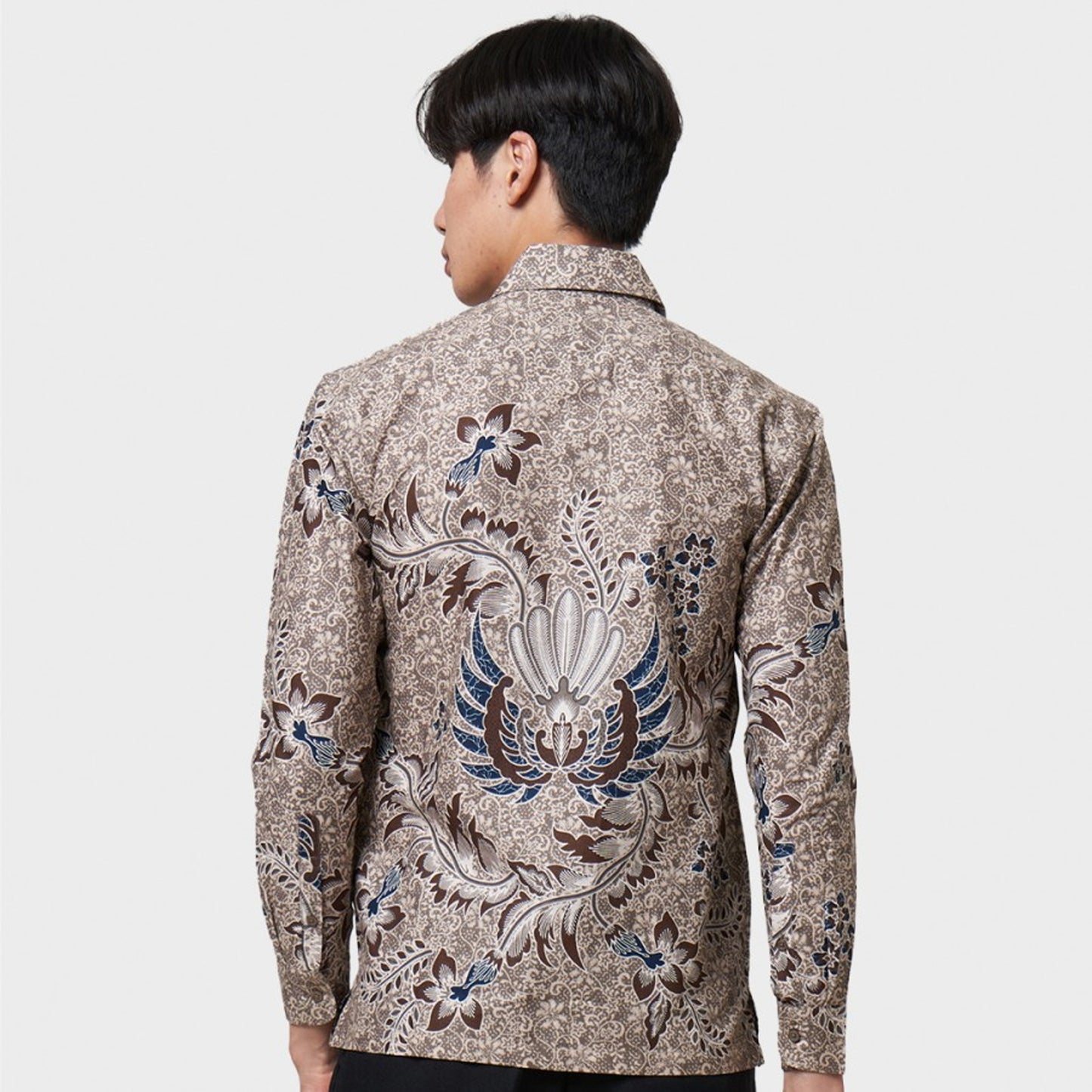 Contemporary Batik Style: Hira Olive Men's Long Sleeve Batik Shirt, Stylish Men, Men Batik, Batik, Batik Shirt, Formal Shirt For Men