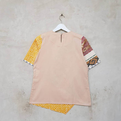 Creative Fashion: Cream Batik Top with a Charming Touch, Women Dress,Blouse Modern Batik Tops, Women Blouse, Batik Blouse,Batik for Women