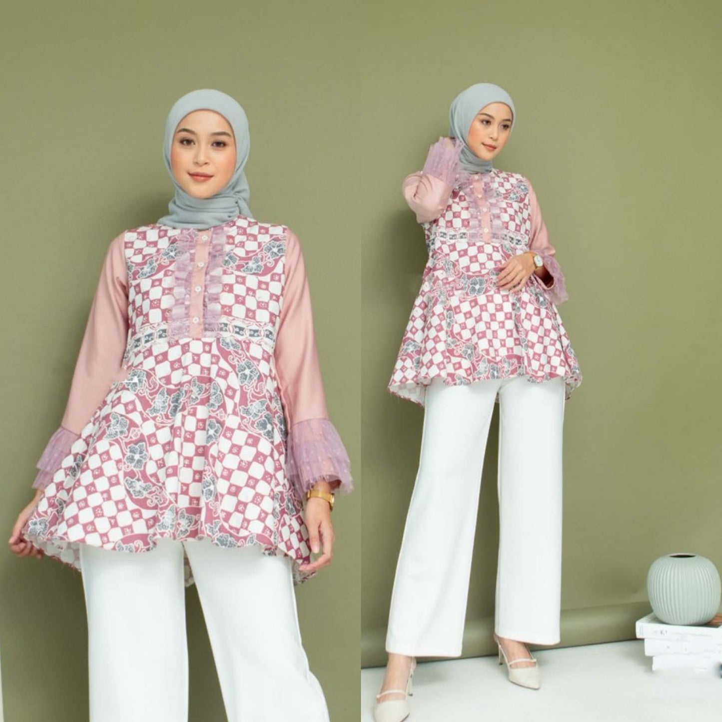 Feminine Sophistication: Batik Wanita for Office Elegance, Women Blouse, Batik Blouse, Blouse For Women, Ethnic Dress, Women Formal Shirt