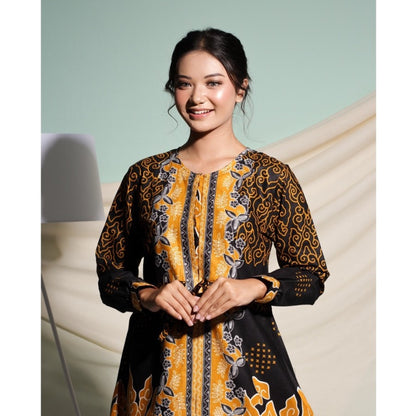 Floral Batik Sophistication: Mega Mendung Women's Batik Tunic, Batik Dress, Batik, Boho Dress, Women Dress, Women Formal, Tunik Dress