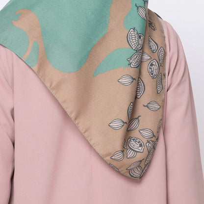 Adonara Green Rectangular Veil: Stunning Batik Details, Hijab, Scarf, Headscarf, Headwrap, Hijab for Muslim, Women Hijab