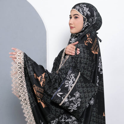 High Quality Adult Mukena: Maxmara Luxury 2in1 with Elegant Gyper Lace Details, Prayer dress women Prayer Set, Prayer Dress for muslim