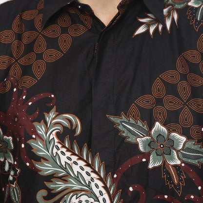 Chic and Trendy: Batik's Slimfit Edha Maroon Men's Batik Shirt, Men Batik, Batik, Batik Shirt, Formal Shirt For Men