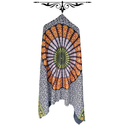 Luxury on White Sands: Big Peacock Beach Cloth for Your Vacation, Sarong, Beach Cover-Up, Balinese Beach Wrap, Beach Sarong, Pareo