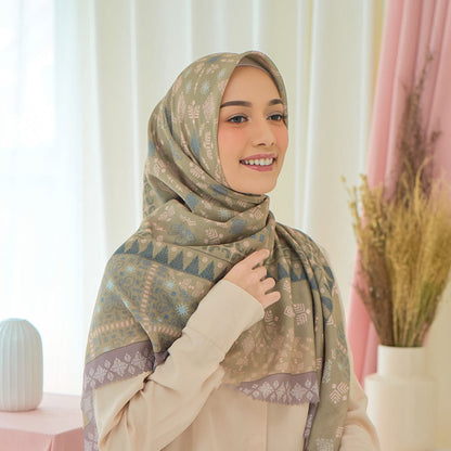 Adiba Series Rectangular Veil: Elegant Ultrafine Voal Motif with Lasercut Lamina, Hijab, Scarf, Hijab for Muslim, Women Hijab