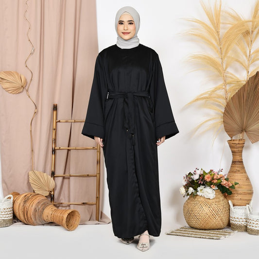 Enchanting Elegance Jihan Abaya in Timeless Black by Mybamus X Jihansahira, Women Dress, Caftan, Muslim Dress, Long Dress