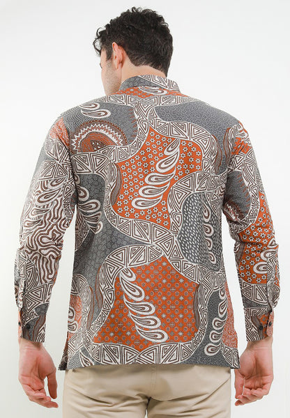 Arjuna Weda Men's Batik Shirt Elegance in Sekar Tetes Banyu Pattern, Men Batik, Batik, Men Batik Shirt, Men's Batik Shirts