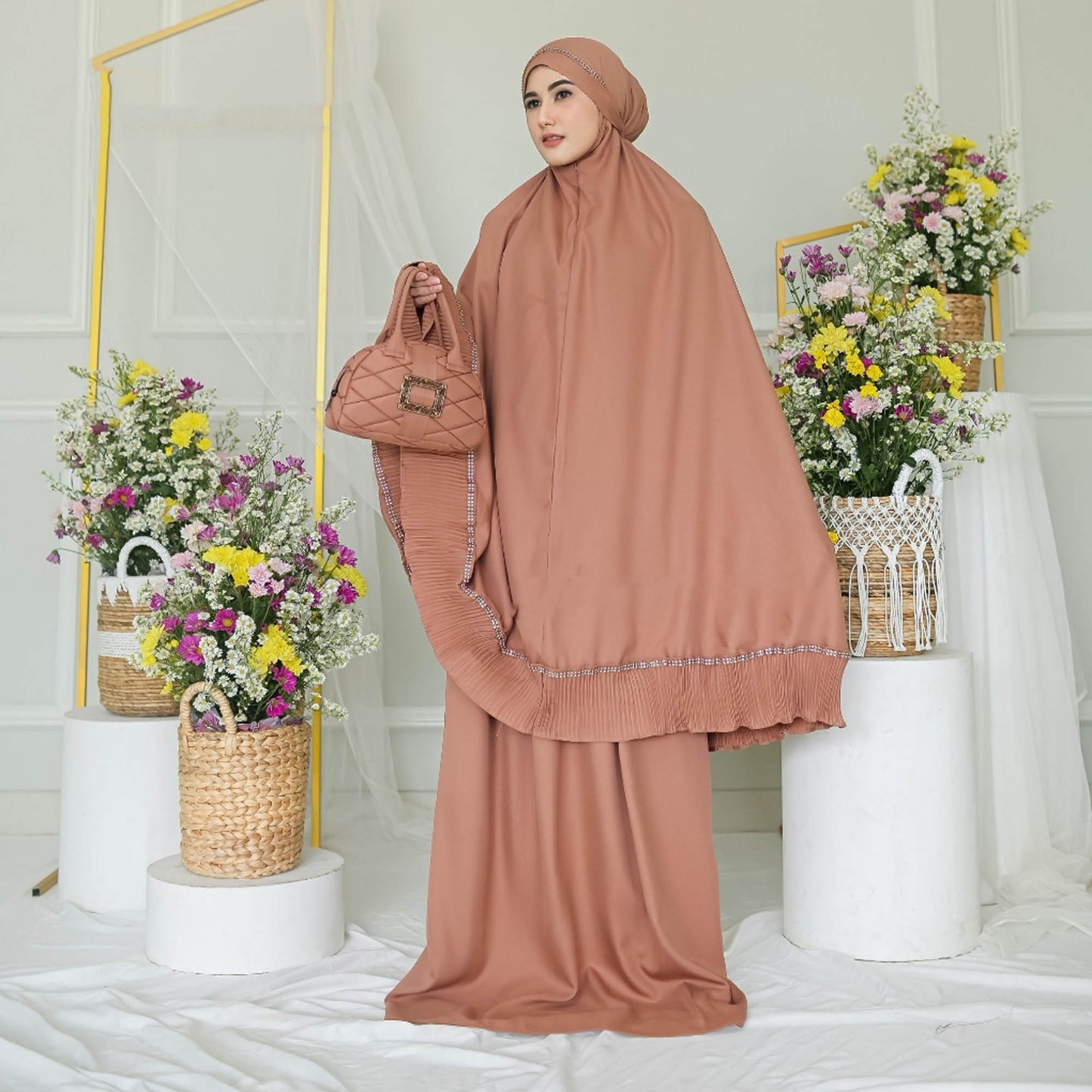 3in1 Mukena für Erwachsene: Eine einzigartige Note für hochwertige Anbetung, muslimisches Gebetsoutfit, Gamis-Kleid, Gebetskleid für Frauen, Jilbab-Kleid